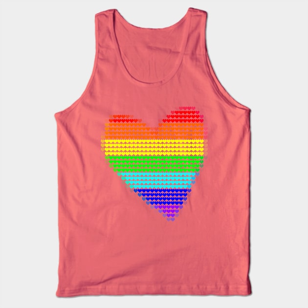 Bright Rainbow Heart Filled with Hearts Valentines Day Tank Top by ellenhenryart